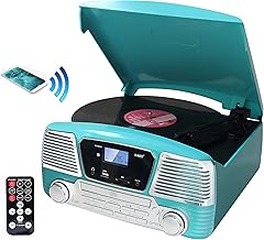 TechPlay ODC35BT TR with Bluetooth, 3 Speed Turntable Programmable MP3 CD Player, USB/SD, Radio & Remote Control